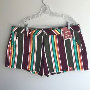 Women's Arizona Jean Shorts multi stripe sz 19 NWT